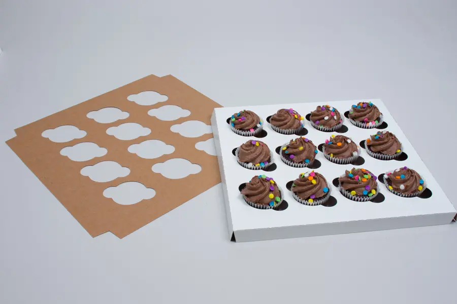 12 Cup Mini Cupcake Inserts for Bakery Boxes
