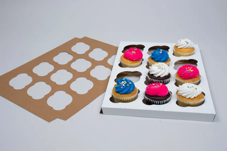 12 Cup Standard Cupcake Inserts for Bakery Boxes