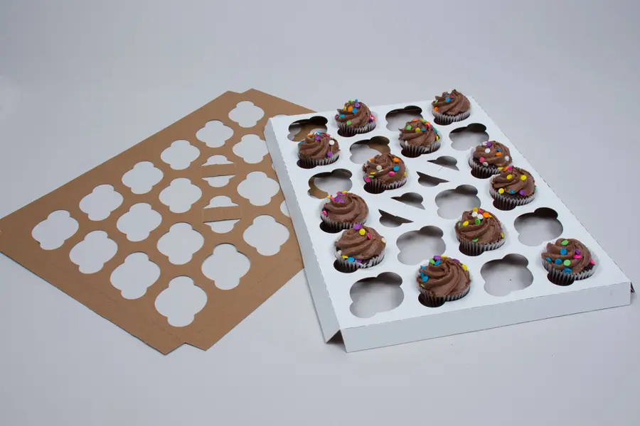 24 Cup Mini Cupcake Inserts for Bakery Boxes