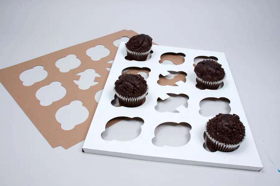 12 Cup Jumbo Cupcake Inserts for Bakery Boxes