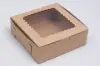 7L x 7W x 2-1/2H, Natural Kraft Bakery Boxes with Window, Natural Kraft