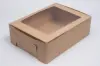 14L x 10W x 4H, Natural Kraft Bakery Boxes with Window, Natural Kraft