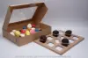 19L x 14W x 4H, Natural Kraft Bakery Boxes with Window, Natural Kraft