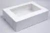 14L x 10W x 4H, Window Bakery Boxes, White