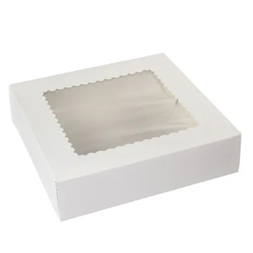 10L x 10W x 2-1/2H, Window Bakery Boxes, White