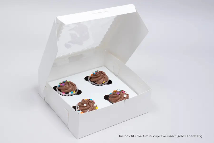 7L x 7W x 2-1/2H, Window Bakery Boxes, White
