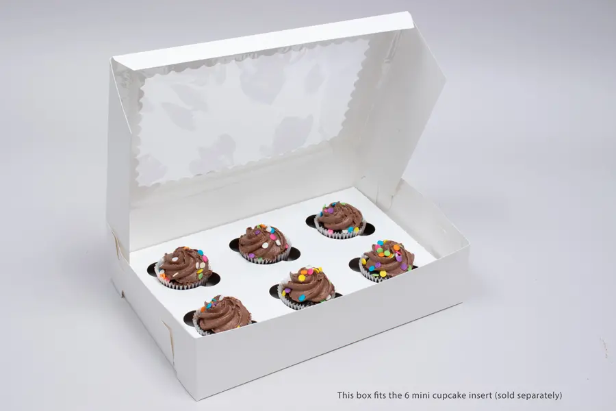 10L x 7W x 2-1/2H, Window Bakery Boxes, White