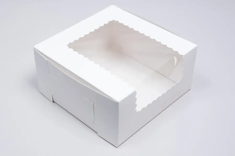 10L x 10W x 4H, Window Bakery Boxes, White