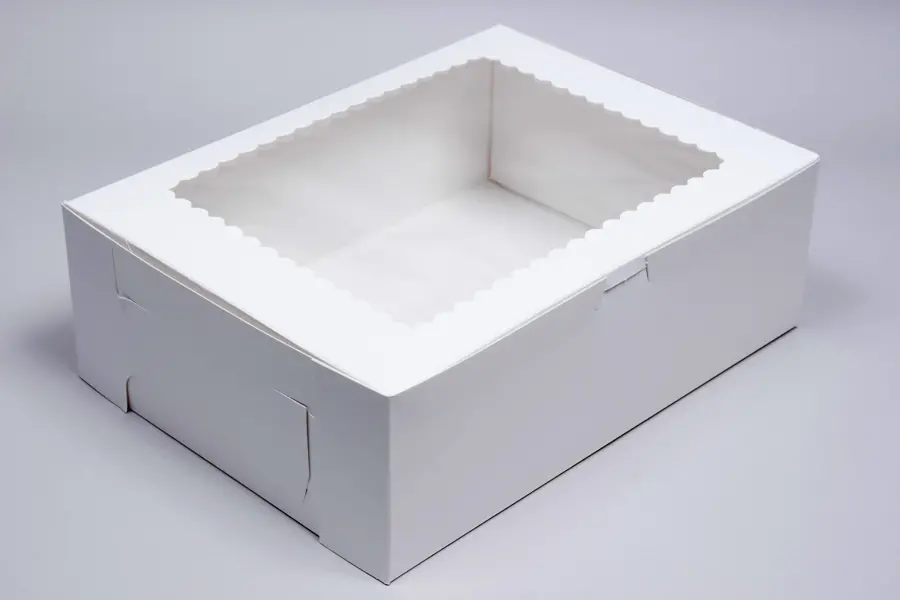 12L x 9W x 4H, Window Bakery Boxes, White