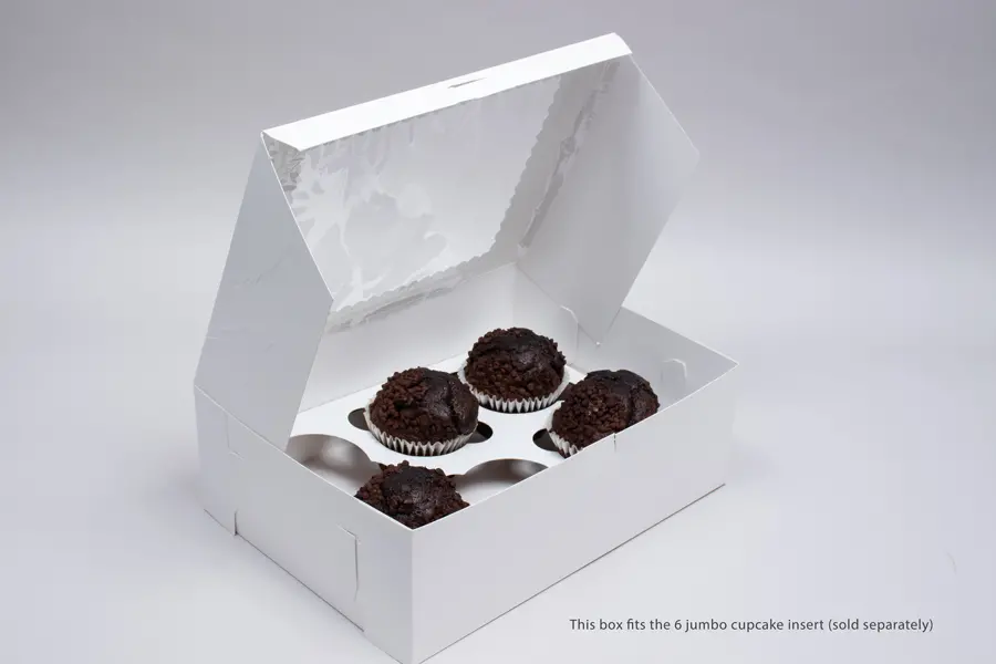 12L x 9W x 4H, Window Bakery Boxes, White