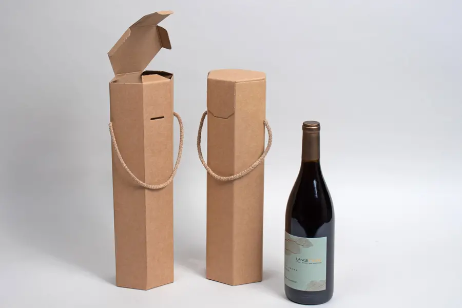 3-3/4L x 3-3/4W x 15H, Wine Boxes, Natural Kraft