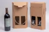 3-1/2W x 8L x 14H, Wine Bottle Carrier, Natural Kraft