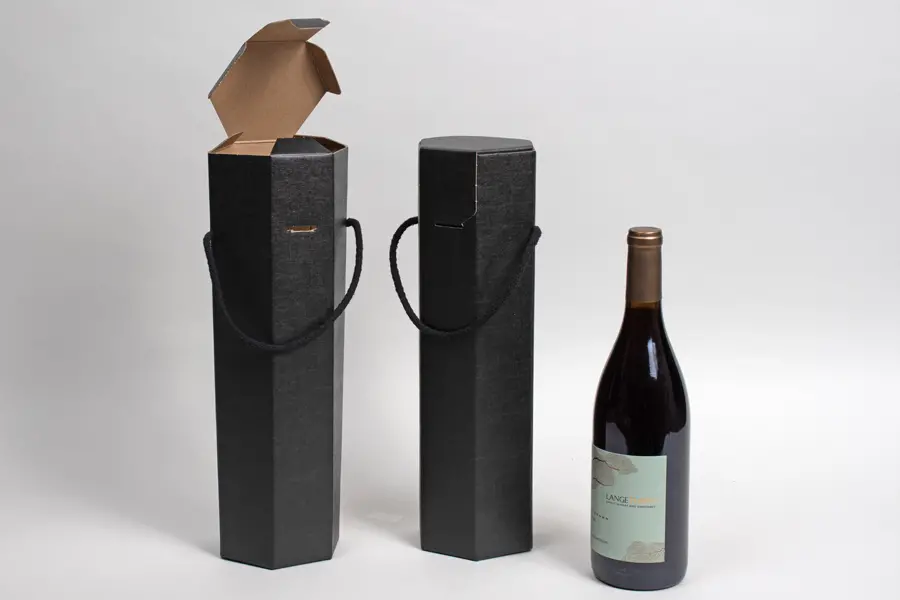 3-3/4L x 3-3/4W x 14H, Italian Wine Boxes, Nero Black