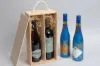 13-1/2L x 7W x 3-1/2H, Double Bottle Wooden Wine Box, Pine Wood