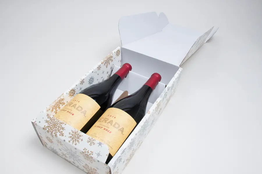 7-1/4L x 3-1/4W x 13-3/8H, Italian Wine Boxes, Alpine Snowflake