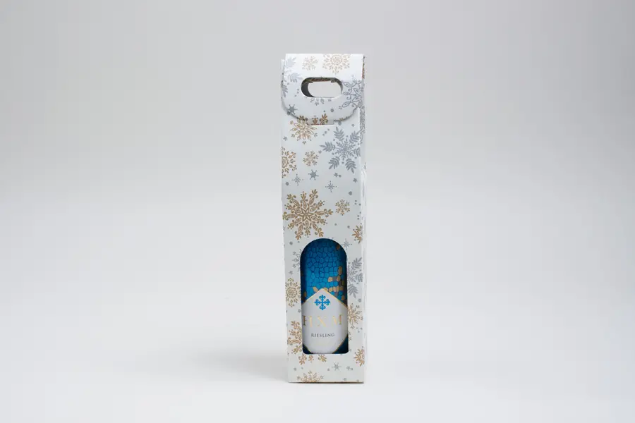 3-1/2L x 3-1/2W x 15H, Italian Wine Boxes, Alpine Snowflake