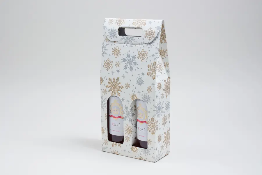 7L x 3-1/2W x 15H, Italian Wine Boxes, Alpine Snowflake