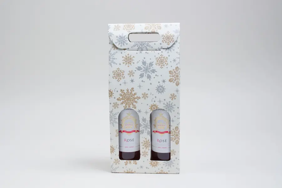 7L x 3-1/2W x 15H, Italian Wine Boxes, Alpine Snowflake
