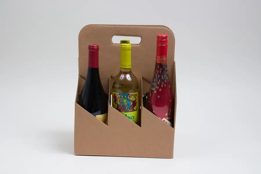 7W x 10-5/8L x 13-3/4H, Wine Bottle Carrier, Natural Kraft