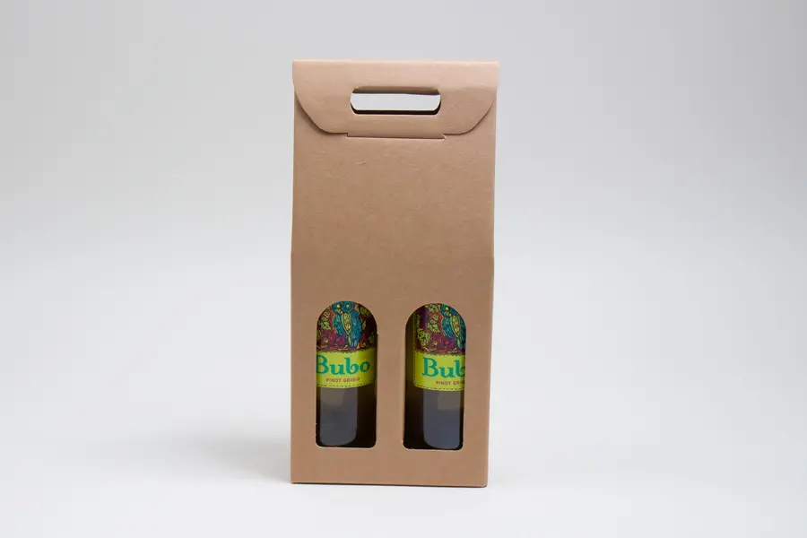 7L x 3-1/2W x 15H, Italian Wine Boxes, Natural Kraft