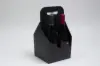 7W x 7L x 13-3/4H, Wine Bottle Carrier, Black