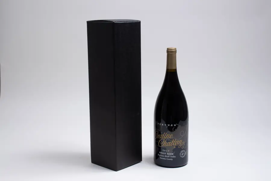 4-1/2L x 4-1/2W x 16-3/4H, Italian Wine Boxes, Nero Black