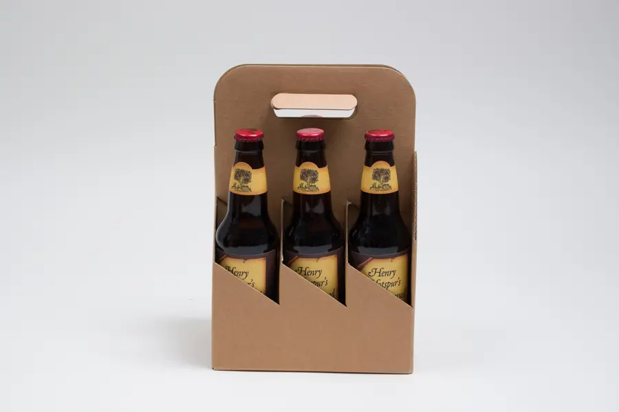 5-1/8W x 7-5/8L x 11-3/8H, Beer Bottle Carrier, Kraft