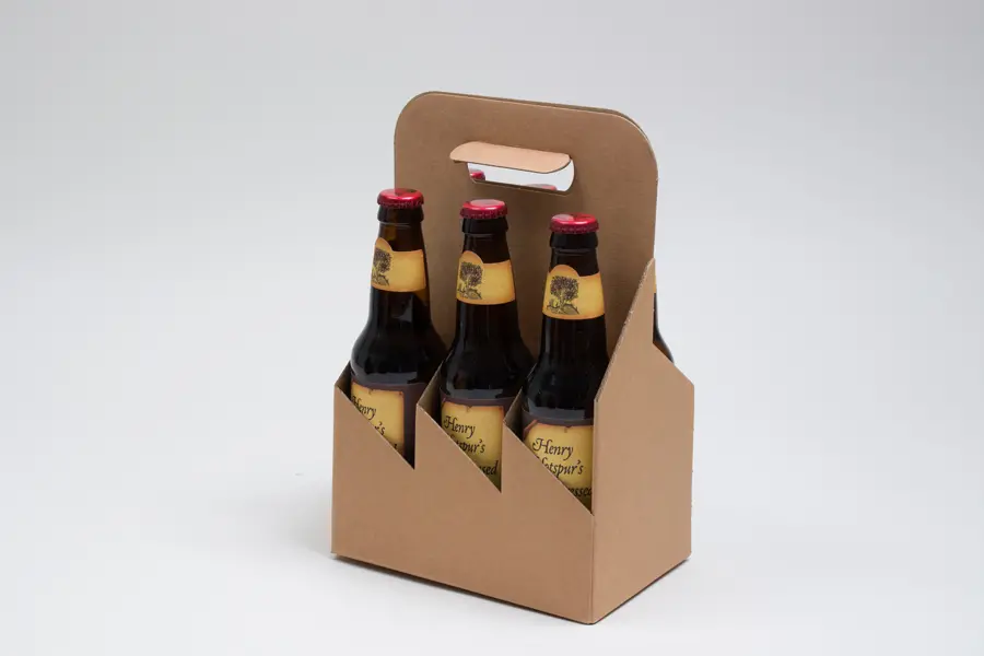 5-1/8W x 7-5/8L x 11-3/8H, Beer Bottle Carrier, Kraft