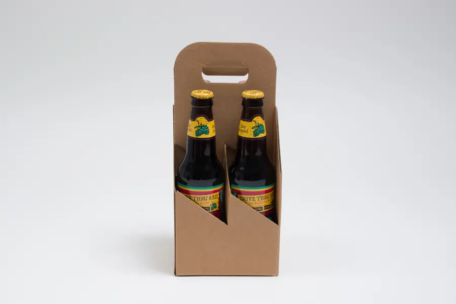 5-1/8W x 5-1/8L x 11-3/8H, Beer Bottle Carrier, Kraft