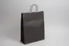 8-3/4W x 3-1/2D x 9H, Tinted Colors on Kraft Base Paper Bags with Twisted Paper Handles, Black
