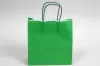8-3/4W x 3-1/2D x 9H, Tinted Colors on Kraft Base Paper Bags with Twisted Paper Handles, Bright Kelly Green