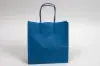 8-3/4W x 3-1/2D x 9H, Tinted Colors on Kraft Base Paper Bags with Twisted Paper Handles, Bright Navy Blue