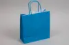 8-3/4W x 3-1/2D x 9H, Tinted Colors on Kraft Base Paper Bags with Twisted Paper Handles, Bright Process Blue