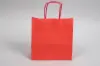 8-3/4W x 3-1/2D x 9H, Tinted Colors on Kraft Base Paper Bags with Twisted Paper Handles, Bright Warm Red