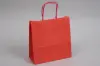 8-3/4W x 3-1/2D x 9H, Tinted Colors on Kraft Base Paper Bags with Twisted Paper Handles, Bright Warm Red
