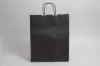 9-3/4W x 4-3/8D x 12-1/4H, Tinted Colors on Kraft Base Paper Bags with Twisted Paper Handles, Black