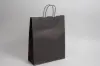 9-3/4W x 4-3/8D x 12-1/4H, Tinted Colors on Kraft Base Paper Bags with Twisted Paper Handles, Black