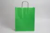 9-3/4W x 4-3/8D x 12-1/4H, Tinted Colors on Kraft Base Paper Bags with Twisted Paper Handles, Bright Kelly Green