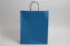 12-1/2W x 4-3/4D x 15-3/4H, Tinted Colors on Kraft Base Paper Bags with Twisted Paper Handles, Bright Navy Blue
