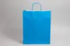 12-1/2W x 4-3/4D x 15-3/4H, Tinted Colors on Kraft Base Paper Bags with Twisted Paper Handles, Bright Process Blue