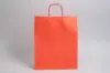 12-1/2W x 4-3/4D x 15-3/4H, Tinted Colors on Kraft Base Paper Bags with Twisted Paper Handles, Bright Warm Red