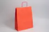 12-1/2W x 4-3/4D x 15-3/4H, Tinted Colors on Kraft Base Paper Bags with Twisted Paper Handles, Bright Warm Red
