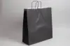 17-1/4W x 6D x 18H, Tinted Colors on Kraft Base Paper Bags with Twisted Paper Handles, Black