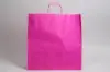 17-1/4W x 6D x 18H, Tinted Colors on Kraft Base Paper Bags with Twisted Paper Handles, Bright Hot Pink