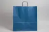 17-1/4W x 6D x 18H, Tinted Colors on Kraft Base Paper Bags with Twisted Paper Handles, Bright Navy Blue