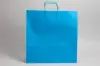 17-1/4W x 6D x 18H, Tinted Colors on Kraft Base Paper Bags with Twisted Paper Handles, Bright Process Blue
