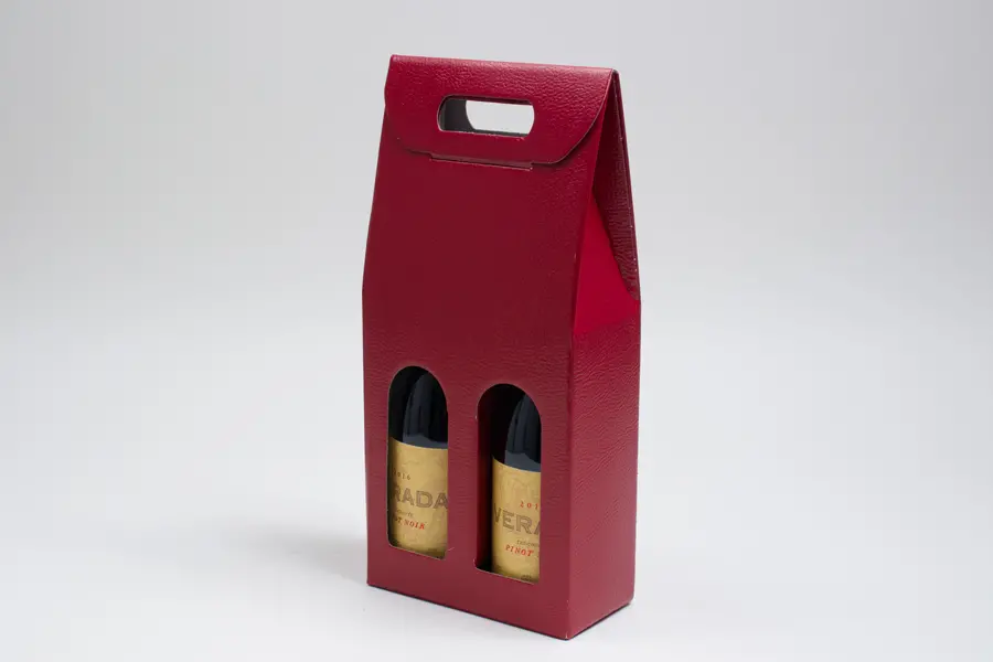 7 X 3-1/2 X 15 WIND BOTTLE CARRIER DARK RED PEBBLE 2 BOT