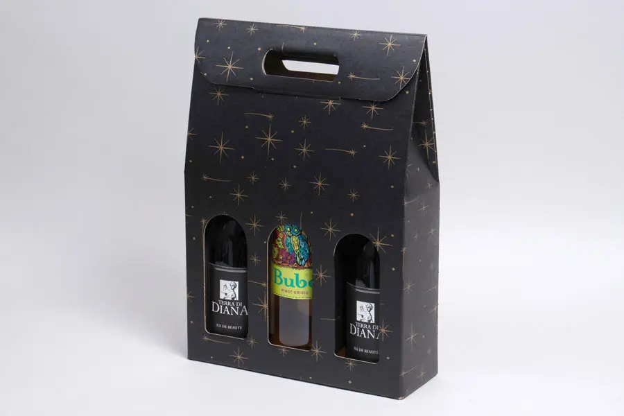 10-5/8L x 3-1/2W x 15H, Italian Wine Boxes, Constellation