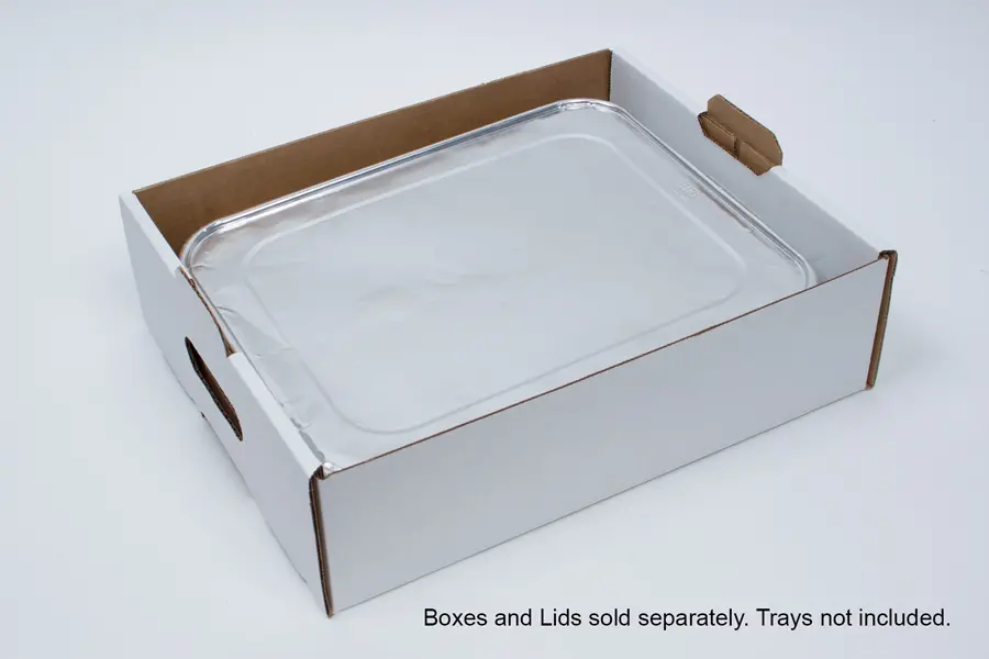 11W x 13-1/2L x 4H, Catering Trays and Lids, Kraft/White