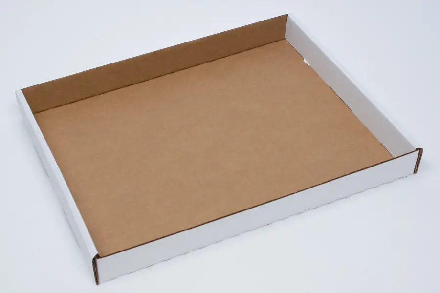11-1/2W x 14-3/8L x 1-1/2H, Catering Trays and Lids, Kraft/White